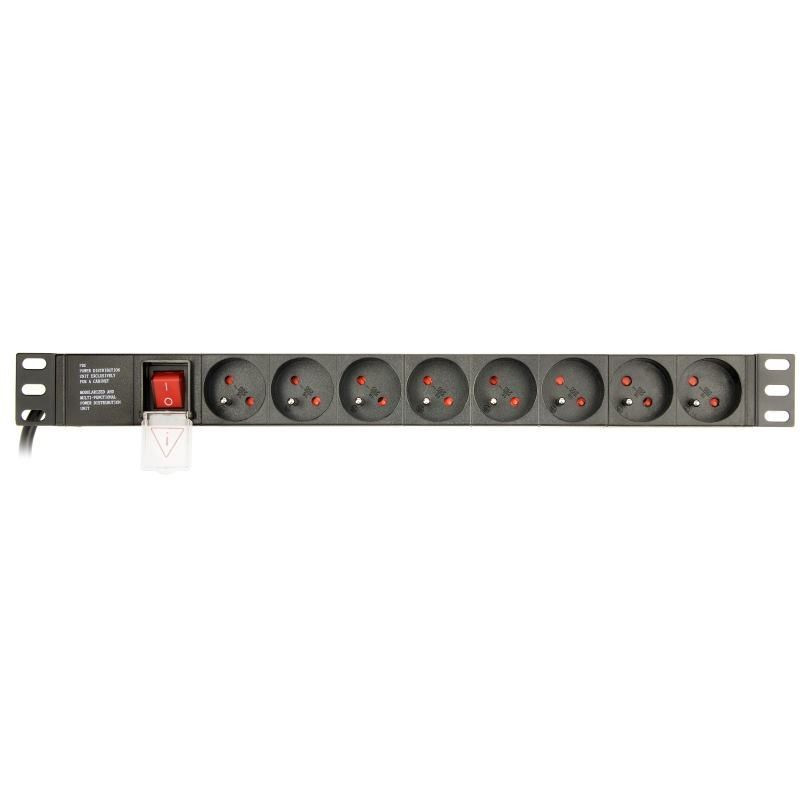 19" predlžovací prívod 8x FR/SCHUKO, 16A, 3m